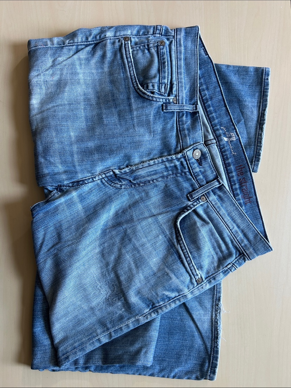 7 For All Mankind Faded Blue Slim Straight Jeans